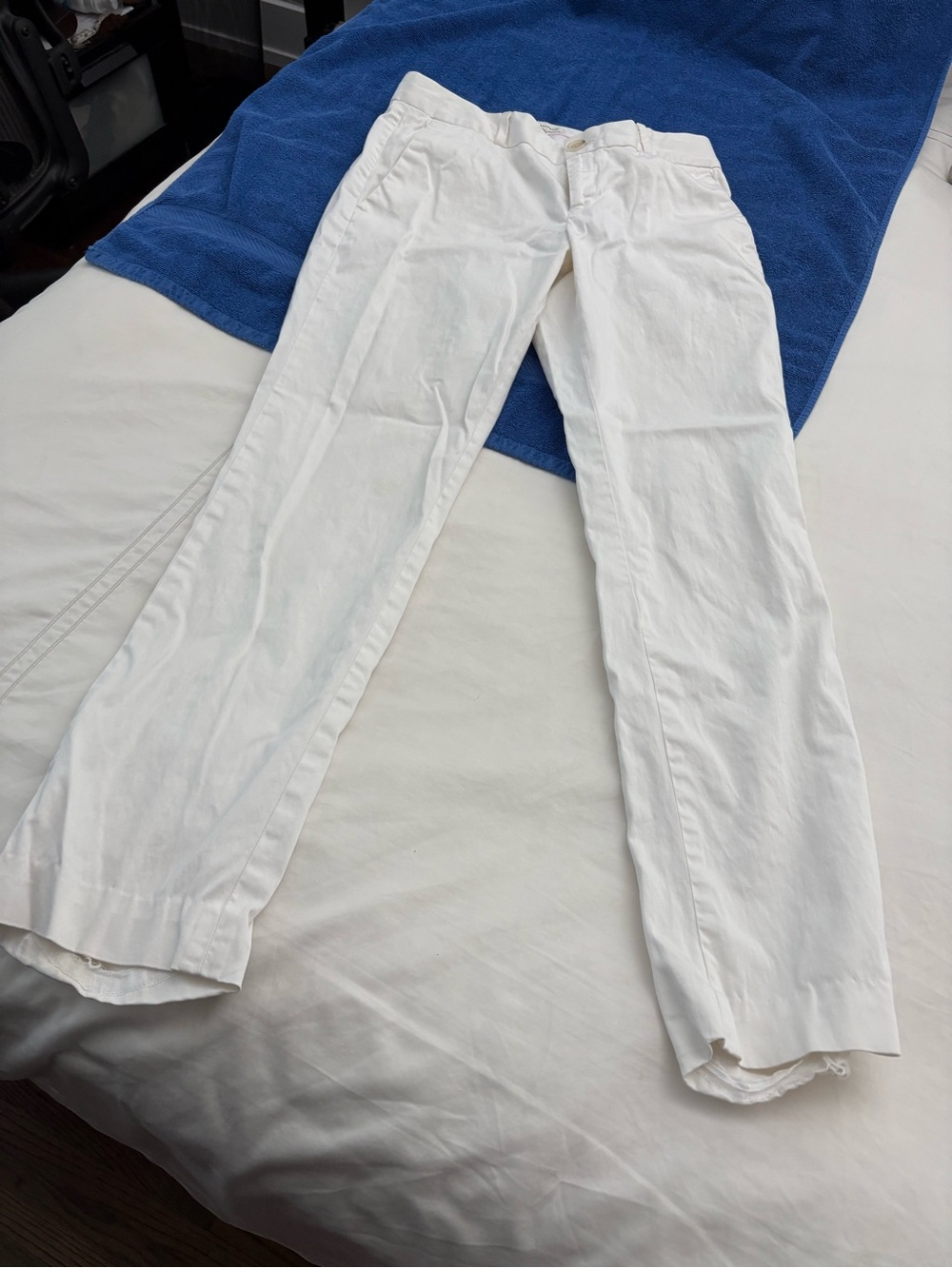 Banana Republic Cream Straight-Leg Trousers